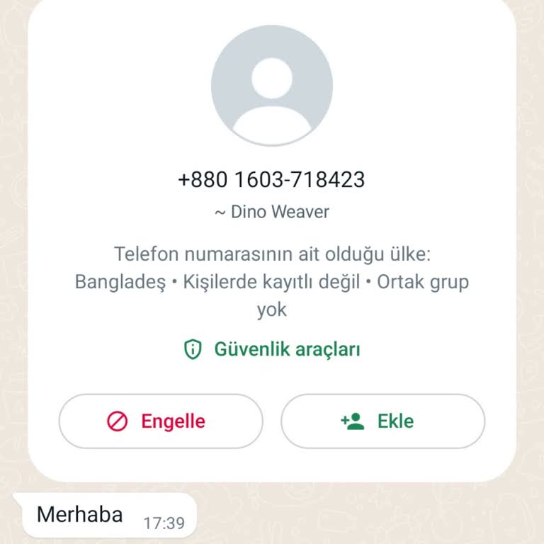 WhatsApp'ta Gelen Şüpheli Mesaj