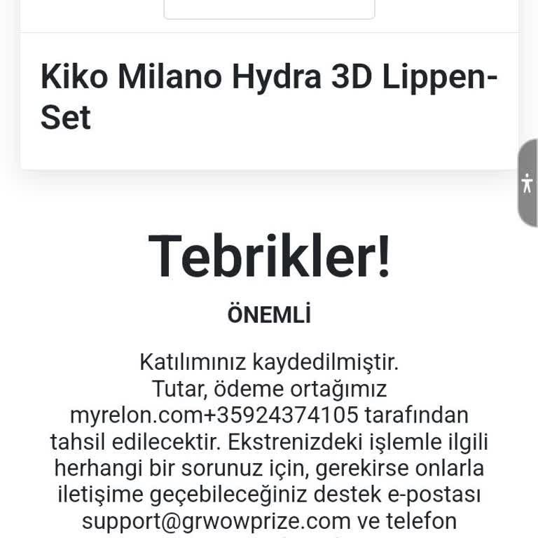 Www.grwowprize.com Adlı Site Kiko Milano Adını Kullanıyor
