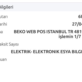 Beko Sepetimdeki Ürünü Satmadan Kartımdan Para Kesti Ortada Ürün Yok!