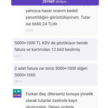 Getir Araç 2 Defa Hasar Ödemesi Aldı