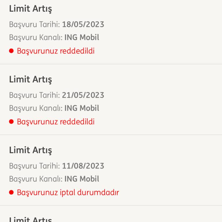 ING Pegasus Bol Bol Premium Kredi Katı Limit Arttırım Problemi