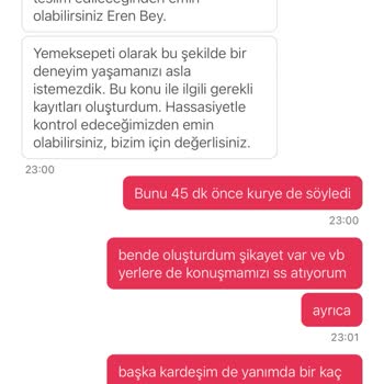 Yemek Sepeti Pişmanlık