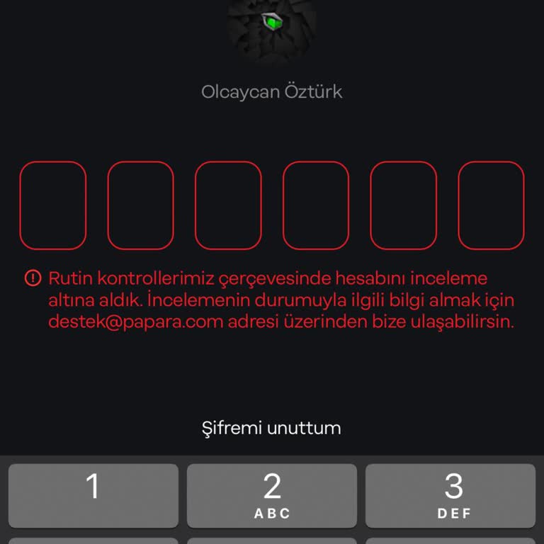 Papara Hesabımı Blokeledi Paramı Vermiyor