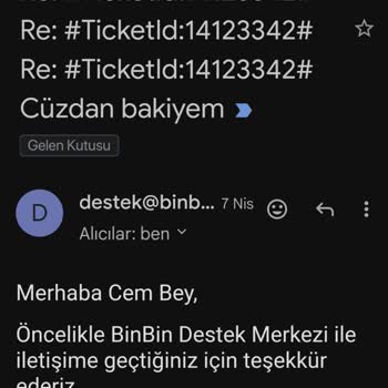 BinBin Cüzdan Bakiyemin İade Edilmesi