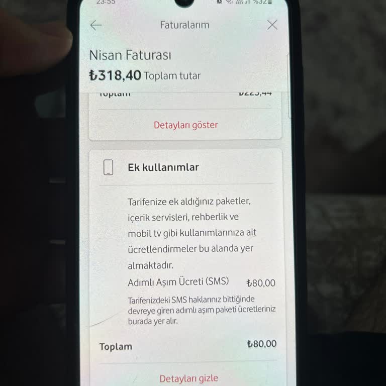 Vodafone Faturalı Pişmanlıktır (Adımlı Aşım Ücreti)
