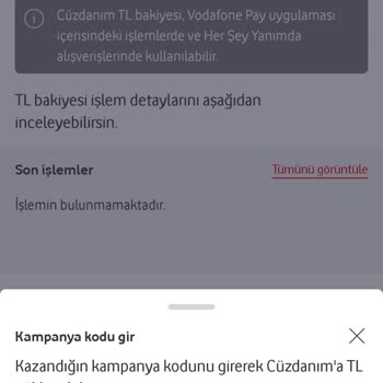 Vodafone Pay Bütçe Dostu Tarife 100 TL İade Kampanyası Kod Hatası
