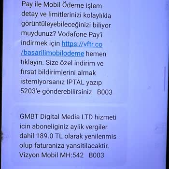 Vodafone Onay Alınmadan Başlatılan Aboneliklerin Fatura Ödemeleri Bıktık Artık!