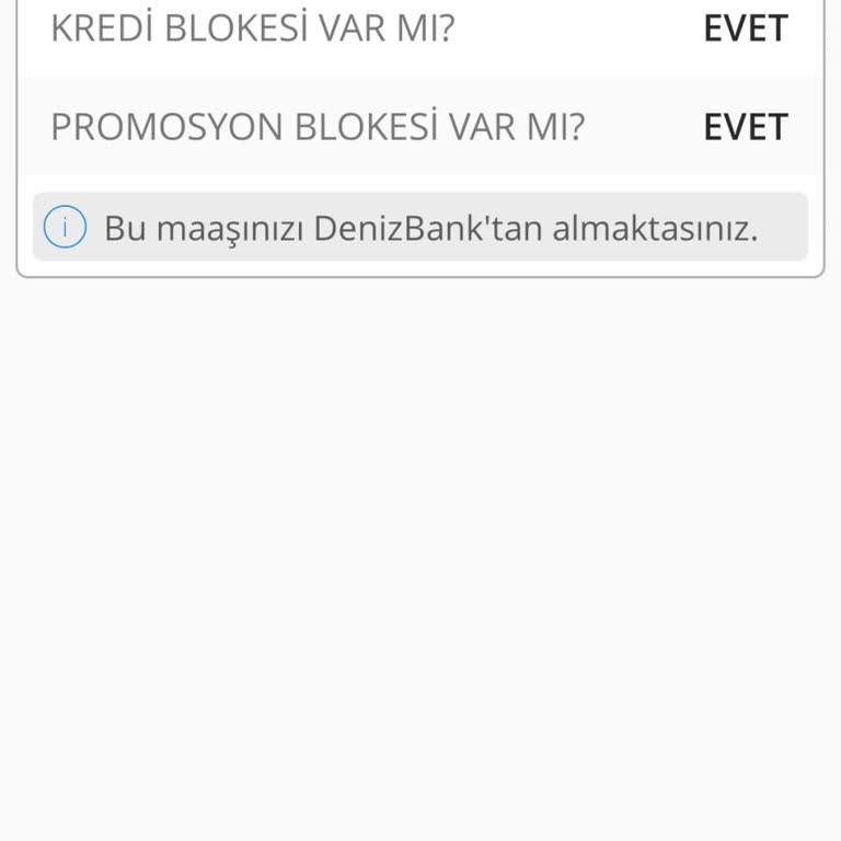 Denizbank Hesabımda Görülen Bloke.