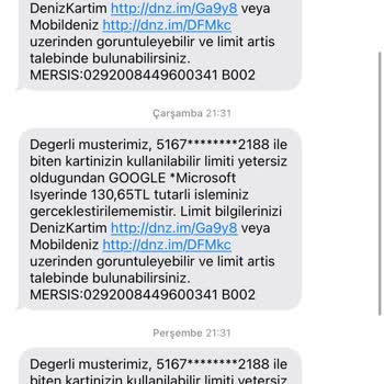 Microsoft Bilgim Dışı Kartımdan Çekim Yapılıyor