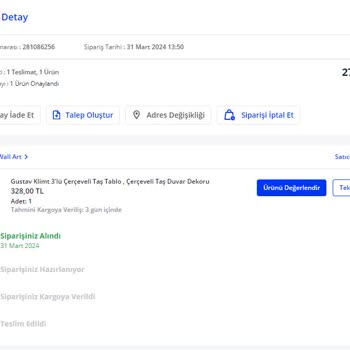 Hediyelza Kargolanmayan Tablo Ve İletişim Sorunları