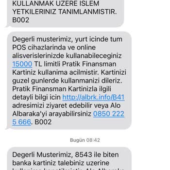 Albaraka Türk'ÜN Dijital Müşterilere Özel Pratik Finansman Kart Yalanı
