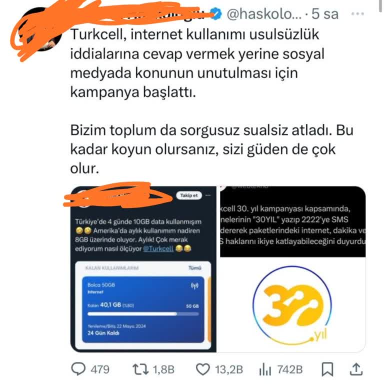 Turkcell 7 GB İnternetim Yok Oldu Bir Anda