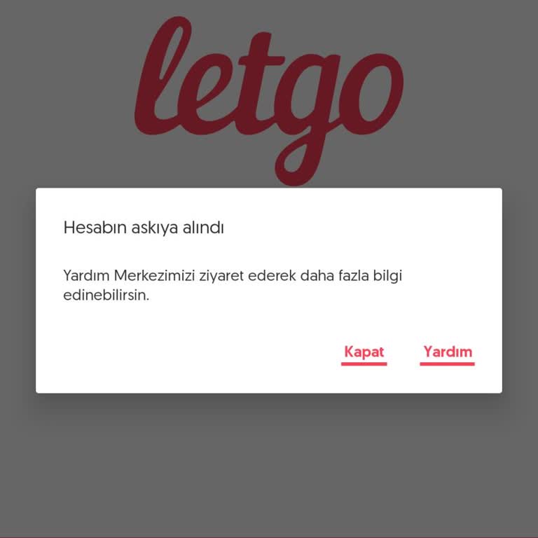Letgo Hesap Askıya Alındı.