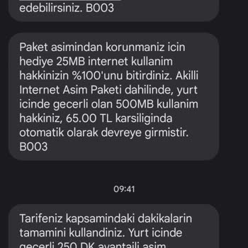 Vodafone Dakika Aşımı Problemi
