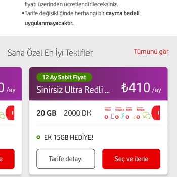 Vodafone Haksızlık Yapmaktadır Keyfi Şekilde Tarife Önermektedir.