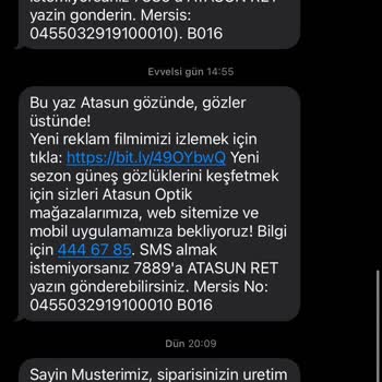 Atasun Optik Lens Siparişinde Yaşanan Gecikme