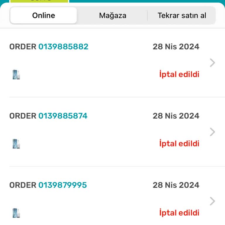 Watsons Siparişim İptal Edildi