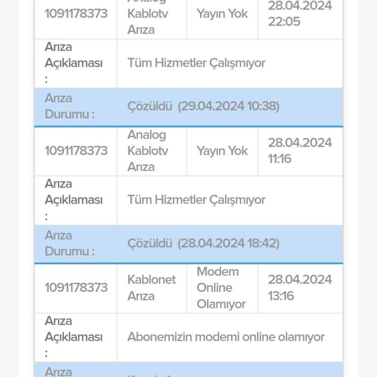Kablo Net TÜRKSAT İki Gündür Gelmiyor İnternetim Yok.