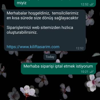 Kiliftasarim.com Siparişi İptal Edemiyorum