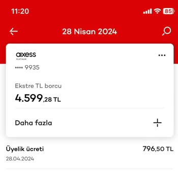 Akbank Axess Kredi Kartı Üyelik Ücreti Adı Altında Kesinti