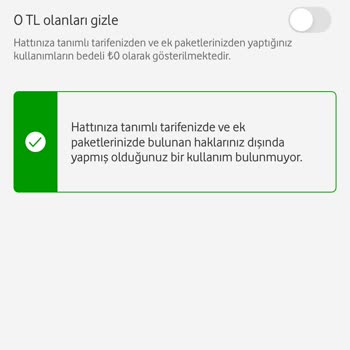 Vodafone İnternet Kullanmadığım H