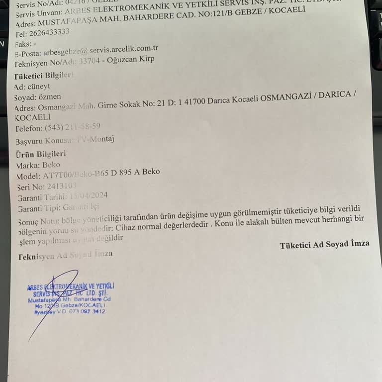 Beko Piranlar Gebze İstasyon Mağazası Ve Beko Servisi