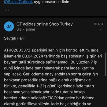Adidas 1 Aydır Ücret İadesi Gerçekleştirmiyor