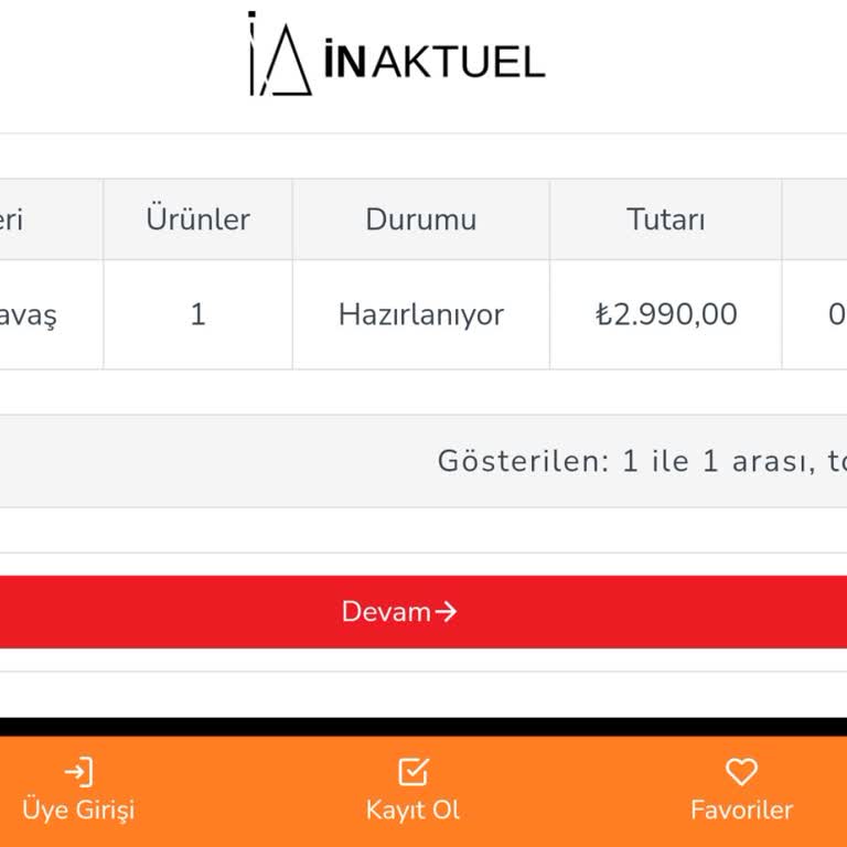 inaktuel.com Alışveriş Hayal Kırıklığı!