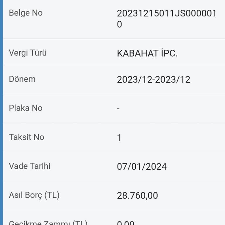 Gelir İdaresi Başkanlığı Kabahat İpc Vergi Borcu