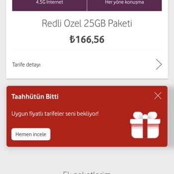 Vodafone Tarife Taahhüt Cayma Bedeli