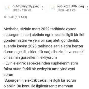 Dyson Dikey Süpürge Şarj Aleti Eğilmesi Sorunu