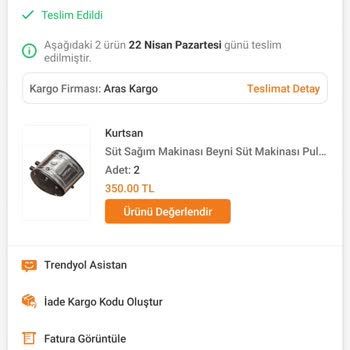 Trendyol Zorunda AVM Kurtsan Süt Sağım Makinesi Beyni