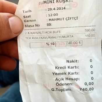 Mini Köşk Kahvaltıda Beklenmedik Fiyat Sürprizi