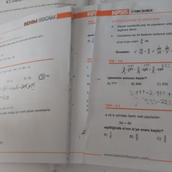 Benim Hocam Yayınevi Matematik Ders Notlarının Sayfa Sorunu