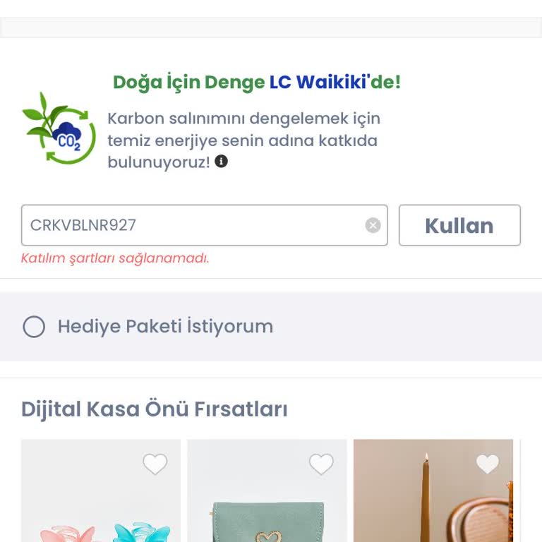 LCW Çark Kodunu Kullanamıyorum