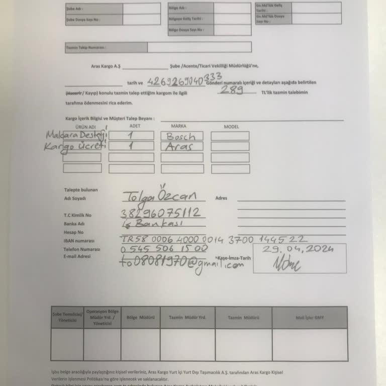 Aras Kargo Kayıp Paket Mağduriyeti