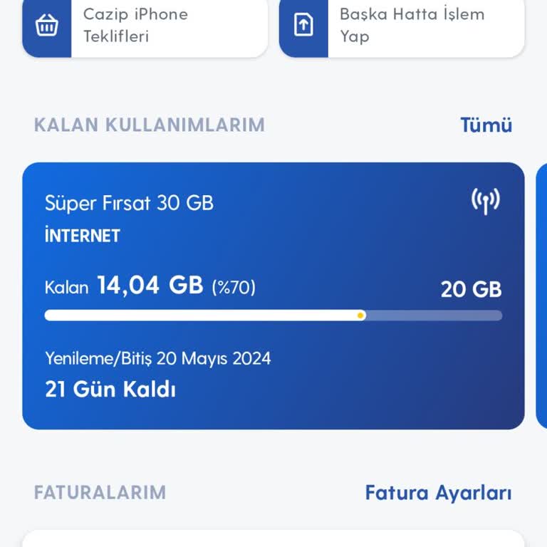Turkcell Fazla İnternet Kesimi