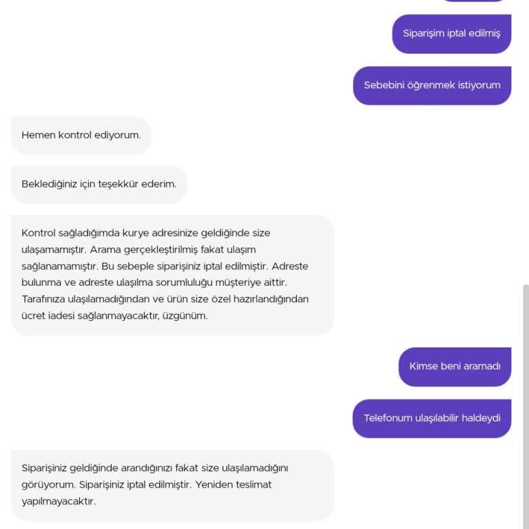 GetirYemek Sipariş Sorunu Ve İade Olmaması