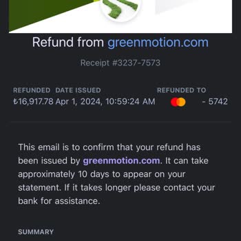 Greenmotion Car Rental Paramı İade Etmiyor