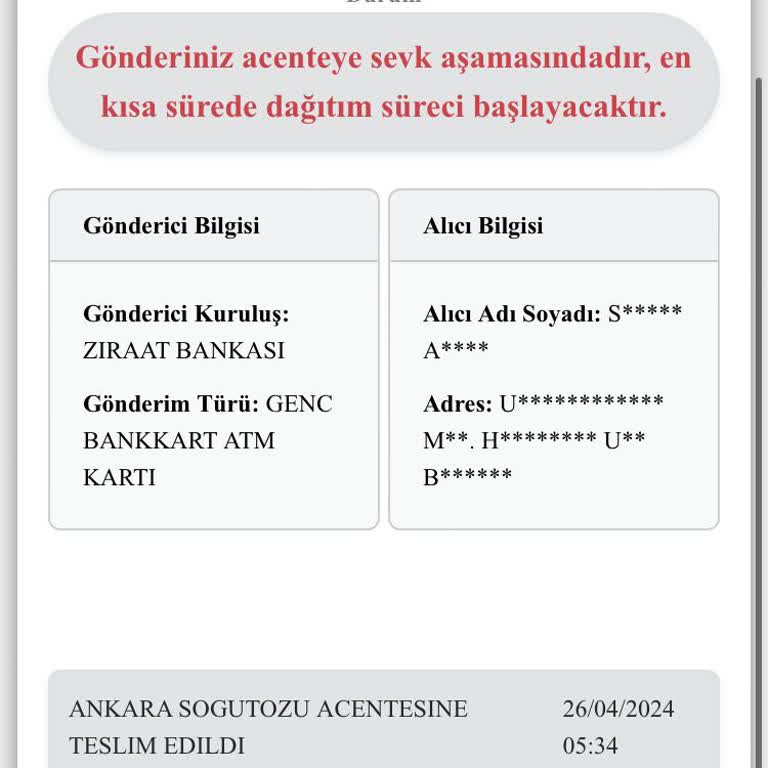 Kuryenet Ziraat Gençkartım Hala Dağıtıma Çıkarılmadı