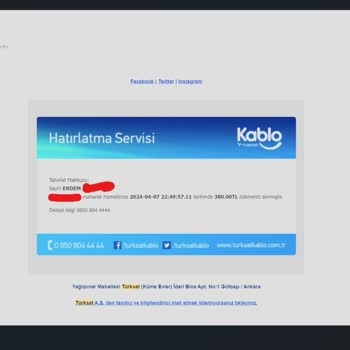 Kablo Net TÜRKSAT Ödediğim Faturayı İftira Atarak Ödemediğimi Söylüyor. Kanıtlı