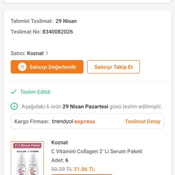 Trendyol Koz Nat Mağazası Ürünü Eksik Gönderdi