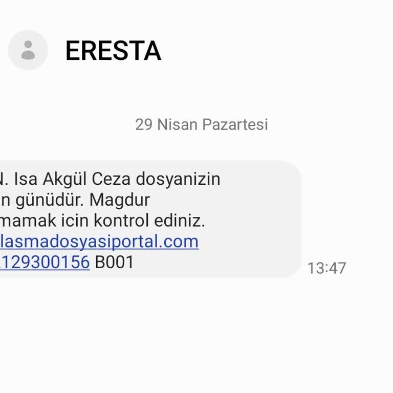ERESTA (SMS) Eresta Hukuk Ceza Dosyası
