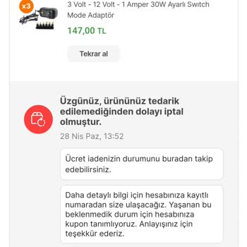Hepsiburada Keyfe Keder İptal Edilen Sipariş