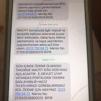 MACfit (İstanbul Anadolu) Atlaspark Macfit Gitmediğim Salon İçin İcraya Verilme