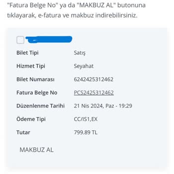 Pegasus Açık Bilette Ekstra Tutar