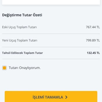 Pegasus Açık Bilette Ekstra Tutar