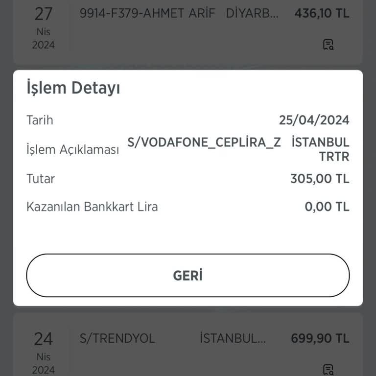 Vodafone Cep Lira Adı Altında Kartımdan Benden Habersiz Para Çekiliyor