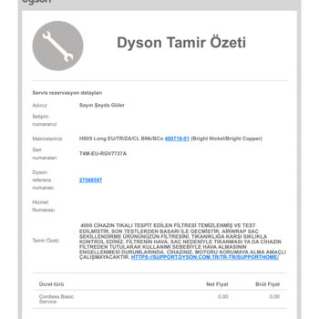 Dyson Airwrap Kırmızı Işık