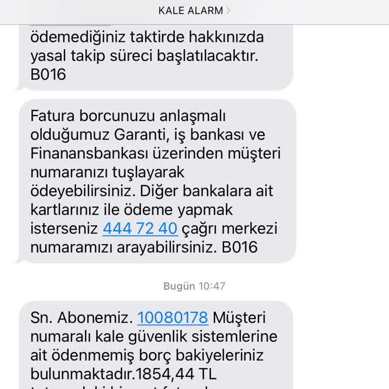 Kale Alarm Güvenlık Bilinçli Fazla Tahsilat